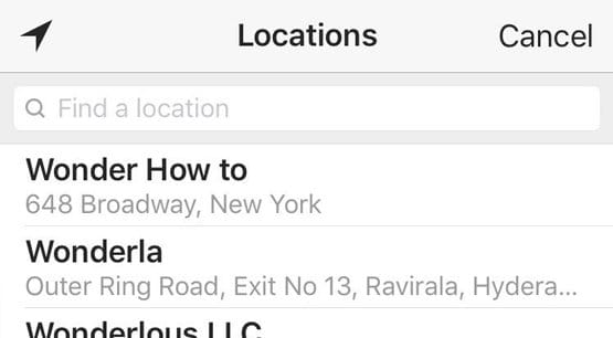 Instagram Add Location
