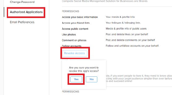 Revoke Access to Account