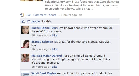 Example of Instagram Comments