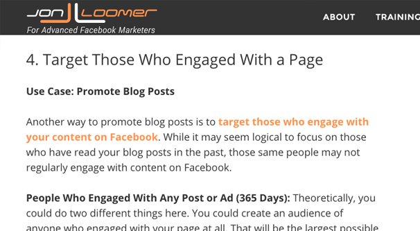 Target Engaged Page