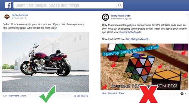 Overly Promotional Facebook Post Example