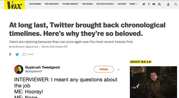 Chronological Twitter Feed