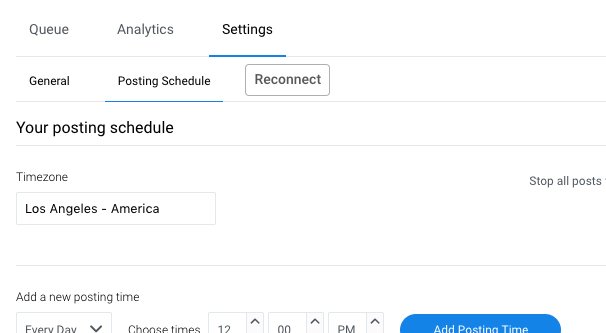Buffer Posting Schedule Section