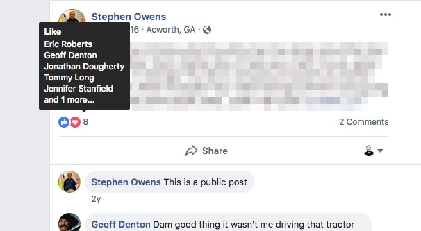 Likes on a Facebook Post