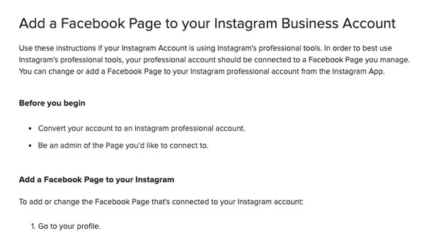 Adding FB Page to IG Account