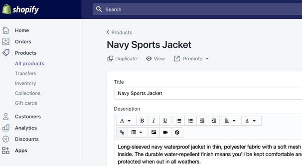 Adding a Product in Shopify
