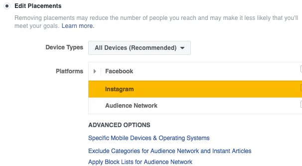 Choosing Ad Placement on FB