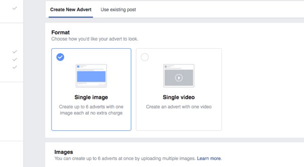 Creating a New Ad With Options