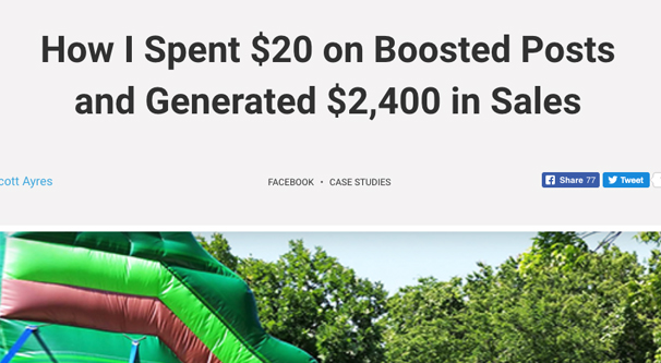 Generating Sales from Boosting Posts
